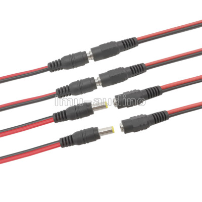 12V 5A 5.5 x 2.1mm DC Power Pigtail Cable Male Female Connector for CCTV Camera