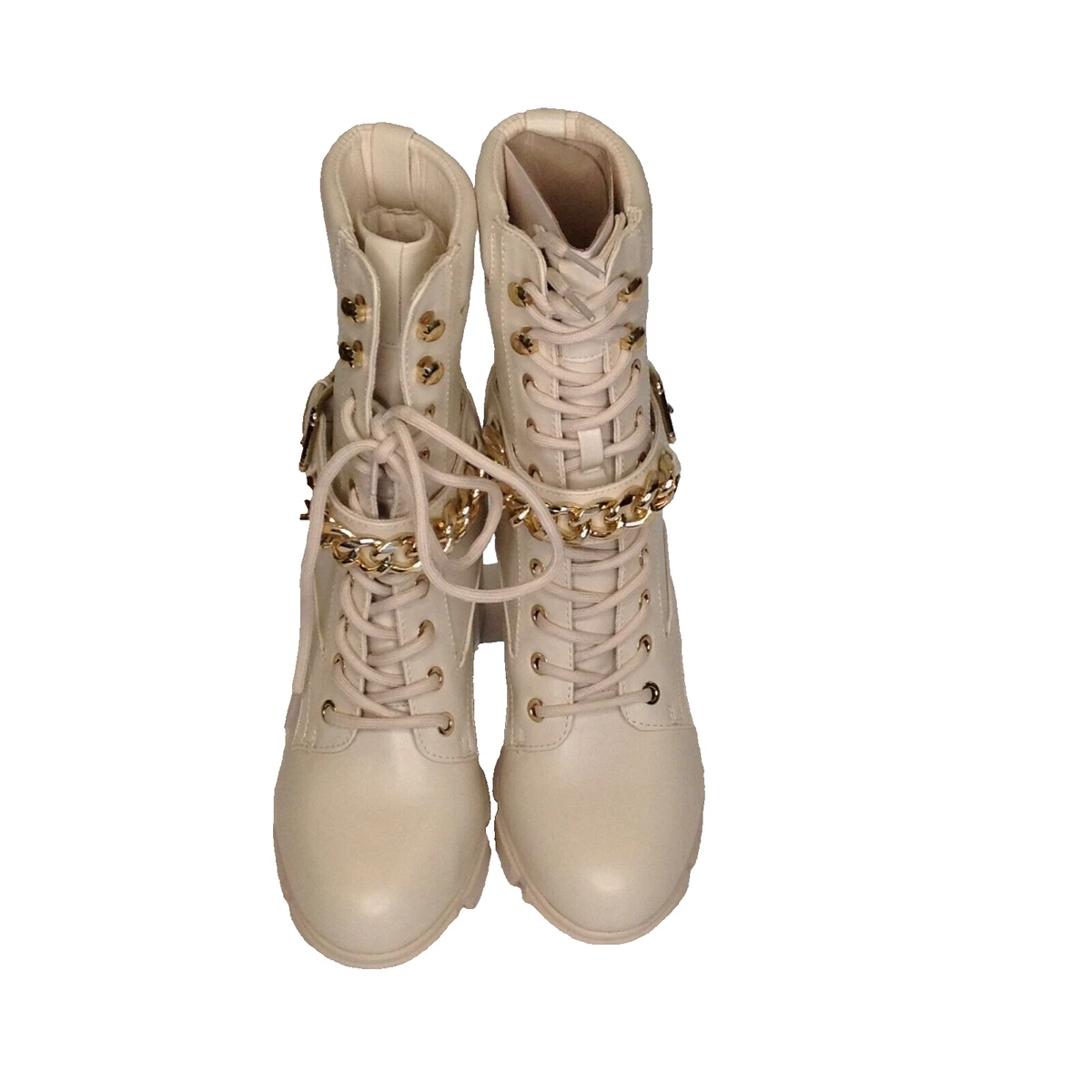 Cream boot cheap heels