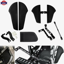 BLACK Floorboard Shifte Lever Pedal Pad Mount Kit Linkage Fit For Harley Touring