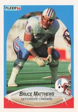 Bruce Matthews 1990 FLEER Football Card #131