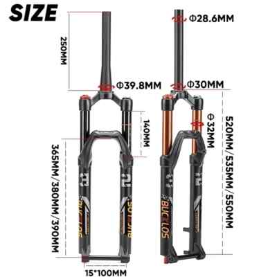 26/27.5/29 Inch Travel 140mm MTB Bicycle Air Suspension Fork