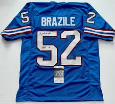 Robert Brazile Houston Oilers signed Custom jersey W HOF Inscrip JSA Witnessed