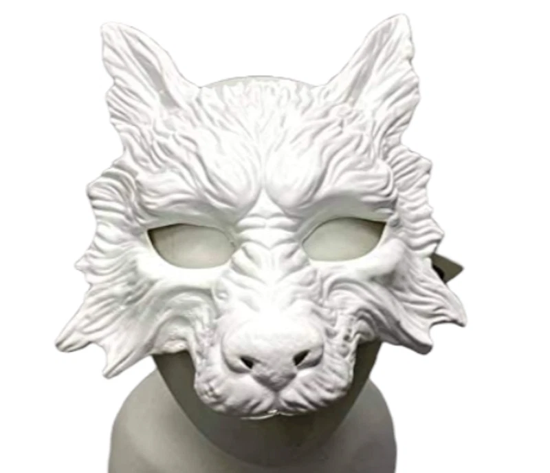 Wolf Mask Animal Masquerade Halloween Costume Party mask (Resin material) Silver - Image 4 of 4