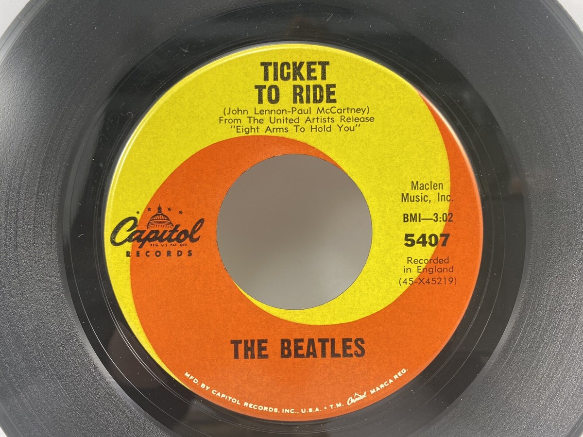 BEATLES Ticket To Ride 1965 Capitol 4507 WEST COAST Label +