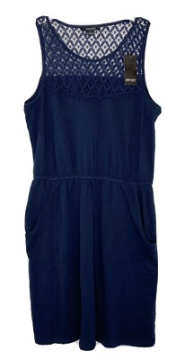 Esmara by Heidi Klum Navy Sleeveless Elastic Sheath Dress W Pockets Size M New