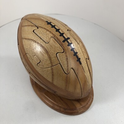 Vintage Wooden Football 3D Puzzle Brain Teaser Sport Challenge