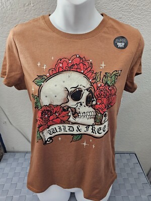 Wild & Free Women s Girl's T-Shirt Sleeve Graphic (Size S 3-5) Color Brown