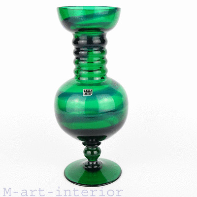 Glashütte EISCH Glas Vase Mundgeblasen Vintage Art Glass  Frauenau 60er 70er  