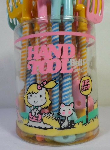 ZOOZOO STATIONERY VTG 1985 HAND TOOL PINK RAKE BALL PEN TAIWAN DOESN'T WRITE - Picture 6 of 8