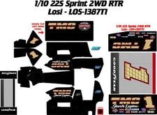 TEAM LOSI 22S  1X10 SPRINT LOS-1387T1  SAMMY SWINDELL TMC DECAL WRAP KIT