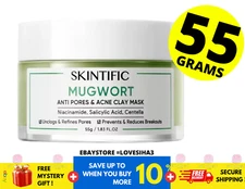 SKINTIFIC Mugwort [55g] Anti Acne Clay Mask Reduces redness, inflammation, pores