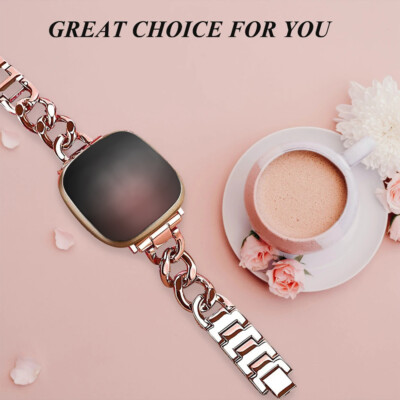 Metall Kette Armband Für Fitbit Versa 3/ Versa 4/ Sense/Sense 2 Watch Ersatzband