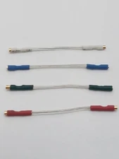  Silver Insulated Phono Cartridge Leads Wires Cables with Gold Plated Ferrules. 