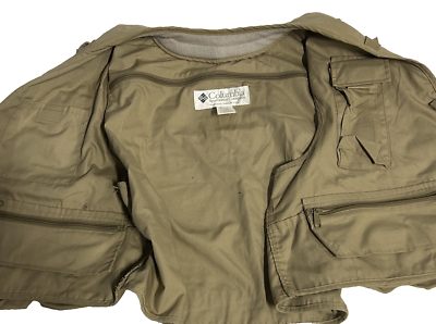 Veste De Pêche Vintage Columbia Années 70 - Toile Beige, Fermeture éclair, Taille XL