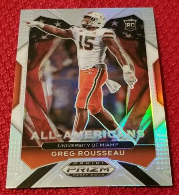 Greg Rousseau Draft 2021 Panini Draft Football Greg Rousseau #200 Silver Rookie Miami | eBay