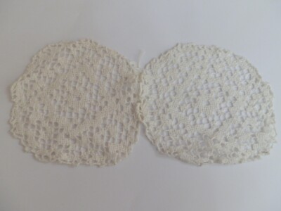 2 Cotton Filet Lace Vintage Mats/Doilies