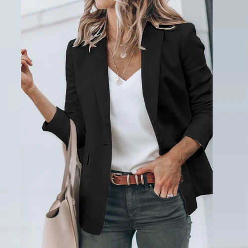 Ladies Casual Long Sleeve Cardigan Jacket Womens OL Open Front Blazer Suit S-5XL - Picture 23 of 69
