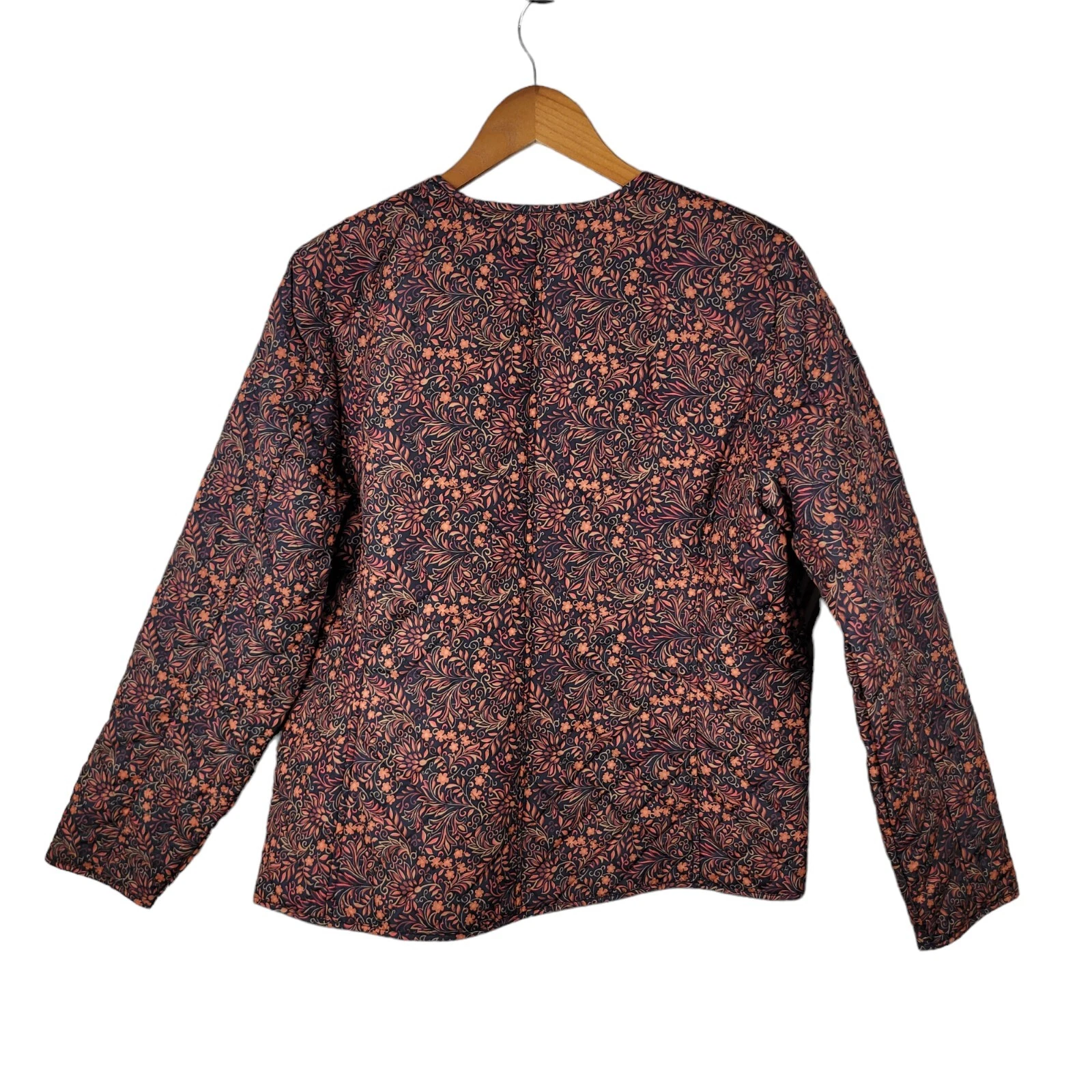 croft-barrow quilted mid-weight button up floral jacket