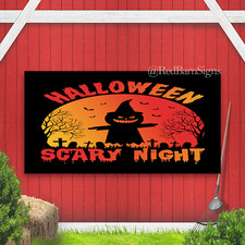 Halloween scary night banner
