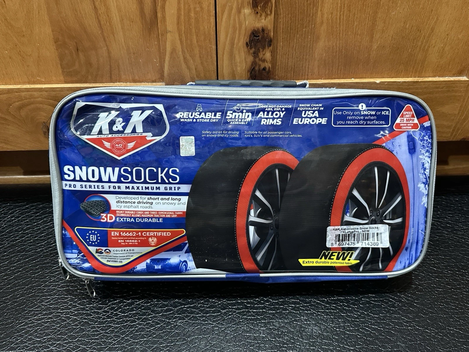 K&K Automotive Snow Socks for Tires - Alternative Traction Device for Cars SUVs