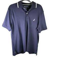 Nautica Mens Polo Shirt Navy Blue Short Sleeve Cotton Casual Top Small New