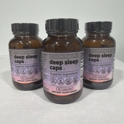 3 Pack Santa Cruz Paleo Deep Sleep, 30 Capsules  Each, Best By 10/26