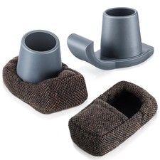 4 Pcs Walker Glide Skis Universal Feet Covers Seniors Accessories Fabric Grey