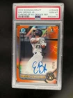 2022 BOWMAN DRAFT ERIC BROWN JR 1ST CHROME PICK AUTO ORANGE REFRACTOR /25 PSA 10