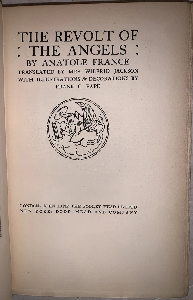 1924, THE REVOLT OF THE ANGELS, ANATOLE FRANCE, 1st FRANK C. PAPE ILLUSTRATED ED - Imagem 4 de 4