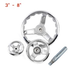Round Iron Hand Wheel for Milling Machine Lathe Chrome Plated Handwheel 3" - 8"