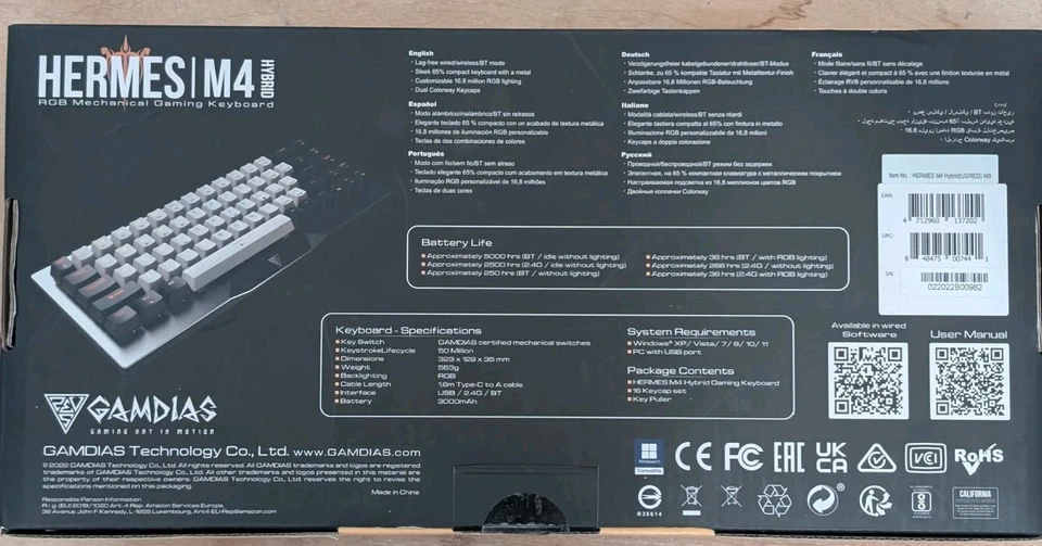 Gamdias HERMES M4 Hybred Wired RGB USB Mechanical COMPACT Keyboard NEW - Image 3 of 4
