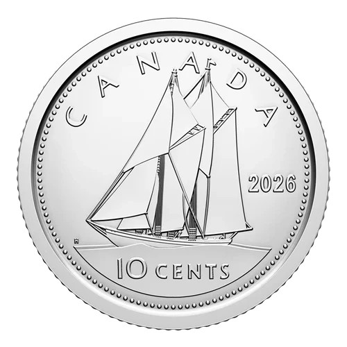 2026 Canada 10 Cents Charles III Unc. from First Strike Roll the Bluenose