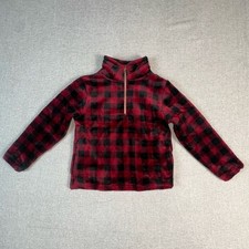 Penelope Mack Girls Size 5 Red Black Buffalo Plaid Fleece Zip Jacket