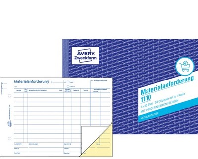 AVERY Zweckform Formularbuch 'Materialanforderung', A5 quer