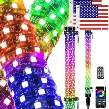 2PCS 3FT Fat Whip Lights with Reverse Turn Brake Function,Dream Color 3 ft