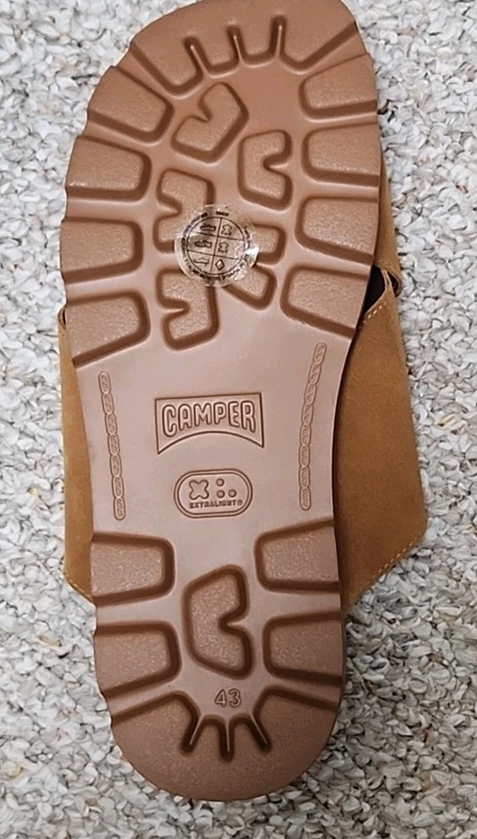 Camper Brutus Brown Nubuck Sandals Shoes Men\'s Slip On Slides EU 43 US 9.5 New Camper Men main image 2