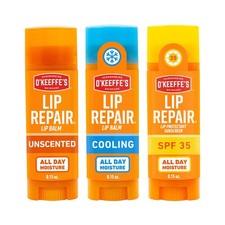 O'Keeffe's Lip Repair Balm Set for Dry, Cracked Lips - 3 Pack, Clear