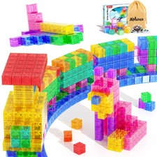 Apluses 45PCS Magnetic Blocks - Transparent Magnet Cubes, Toddler Building Block
