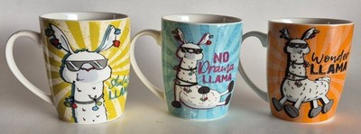 3er Set ''Llama Love'' Kaffeebecher   Shalala / No Drama / Wonder Llama