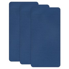 3-Pack 7.9x3.9" Polyester Fabric Repair Self-Adhesive Patches, Navy Blue