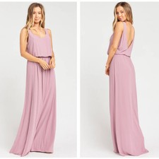 SHOW ME YOUR MUMU Kendall Maxi Dress with Slit Antique Rose Chiffon {3O17}
