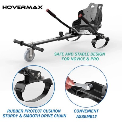 HOVERMAX Hoverboard Go Kart, Hoverboard Seat Attachment with Adjustable Frame Le