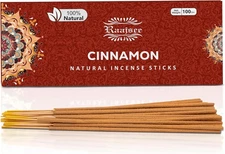 Raajsee Cinnamon Incense Sticks 100gm, Charcoal Free - !00% Natural 