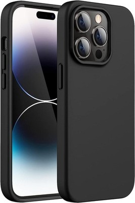Für Apple iPhone 15 Pro Hülle Case Cover Schwarz Gel Flüssig Silikon Weich Schutz
