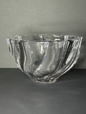 Vintage Orrefors Glass Twist Bowl Octagonal Signed Olle Alberius 1970’s Heavy 