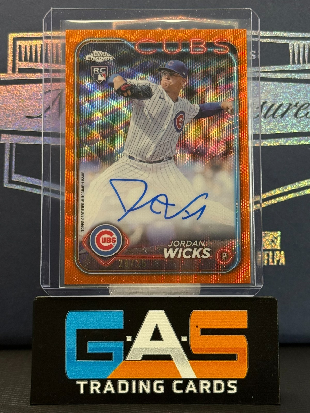 2024 Topps Chrome Jordan Wicks Rookie Auto Orange Wave Refractor /25 #RA-JWS SP