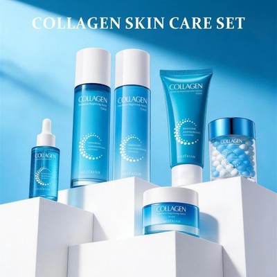 6 Pcs Collagen Skin Care Set for Teen Girls, Hydrating Skincare Set with Cleanse