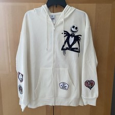 Nightmare Before Christmas Full zip Hooded Sweatshirt - XL Ivory