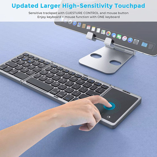 Teclado Bluetooth Inalámbrico Plegable Recargable para PC Mac Smartphone Windows - Imagen 5 de 10