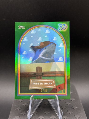 #ad #ad 2025 Topps 30 Years of Toy Story Rubber Shark #3 Green Foil 10 99 $49.99